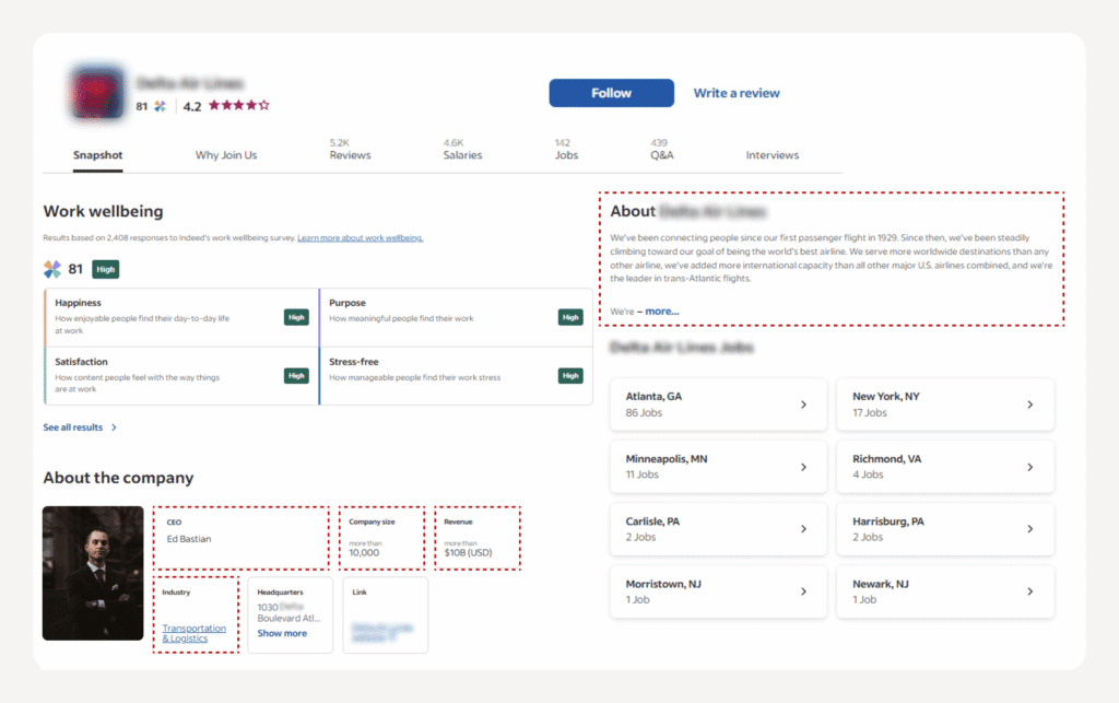 Company and Employer Information Scraping