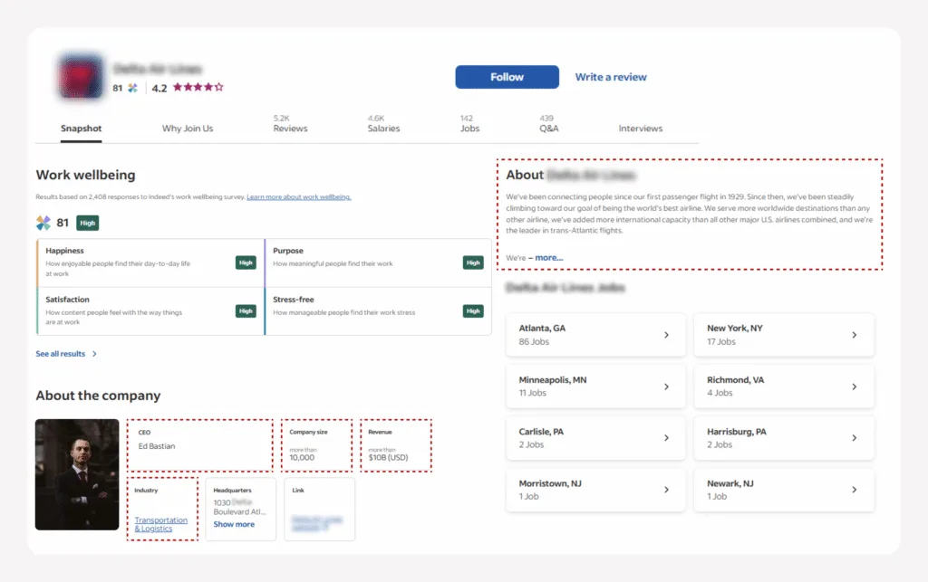 Company and Employer Information Scraping
